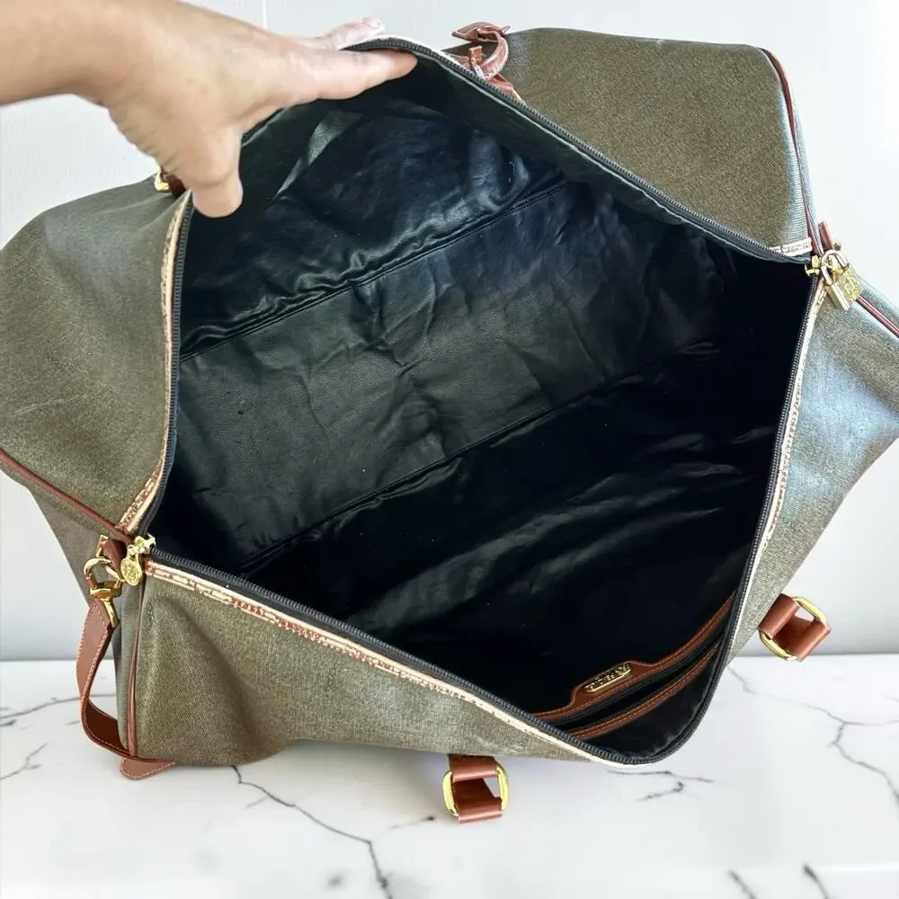 FENDI Authentic vintage (XL) Travel Bag Duffle Bag PVC/Leather Brown/Black